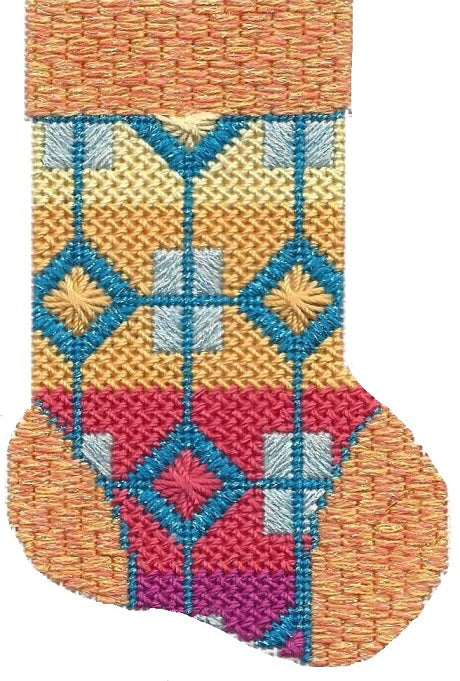 Mini Sock - Peach/Turquoise