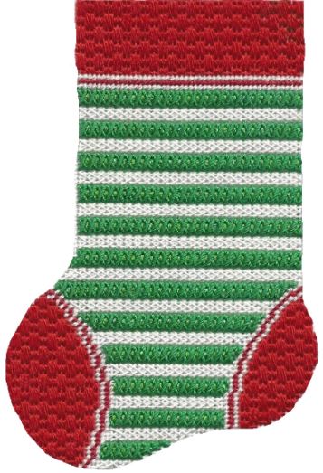 Mini Sock - Green/White Stripe