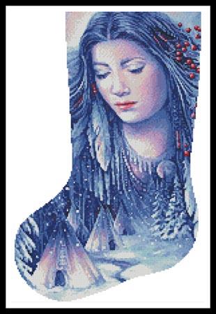 Midwinter Dreams Stocking (Left Facing)  (Gloria West)