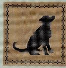 Sitting Lab (black on tan)