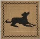 Laying Lab (black on tan)