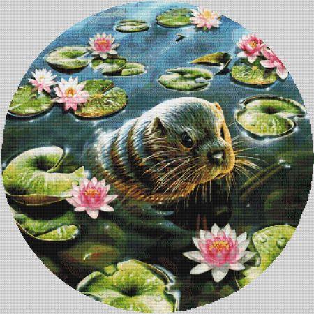 Otter In Water Lilies