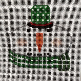 Snowman w/Green/White Check Scarf