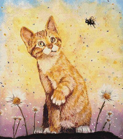 Kitten With Bee