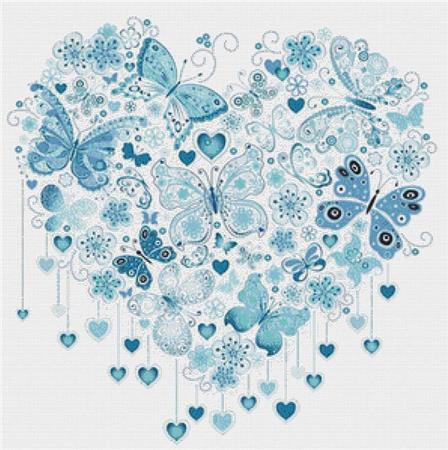 Blue Butterfly Heart