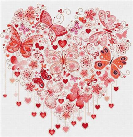 Orange Butterfly Heart