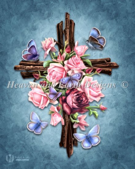 Mini Butterfly Rose Cross