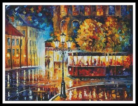 Night Trolley (Large)  (Leonid Afremov)