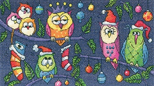 Christmas Owls - Birds Of A Feather (Aida kit)