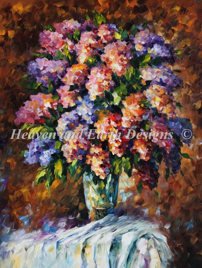 Supersized Blue and Red Flowers