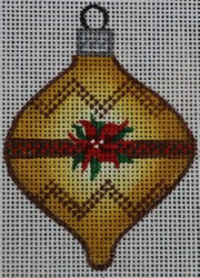 Gold Ornament w/Poinsettia