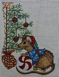 Mouse w/Pine Tree Mini Sock