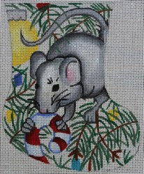 Mouse w/Ornament Mini Sock