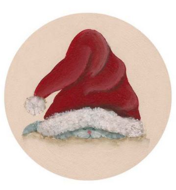 Cat Under Santa Hat