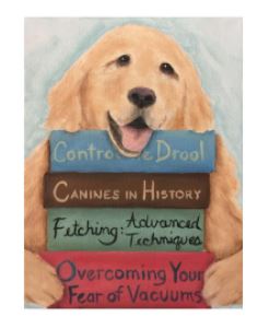 Dog w/Books