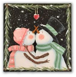 Snow Couple Kissing