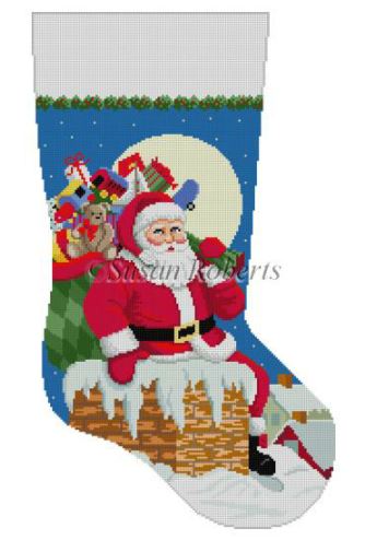 Santa/Down the Chimney Boy Stocking