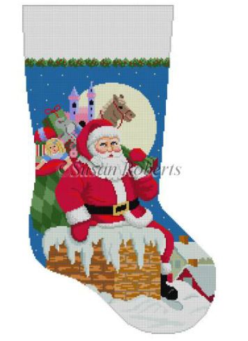 Santa/Down the Chimney Girl Stocking