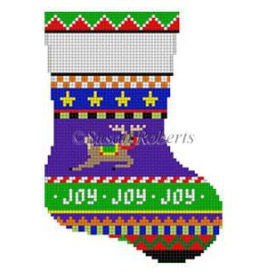 Bold Stripe Reindeer Mini Sock