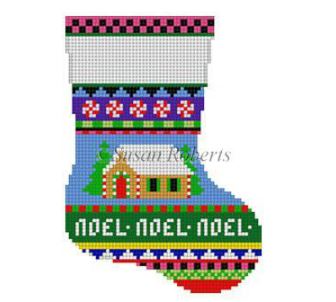 Bold Stripe Gingerbread Mini Sock