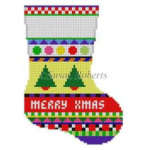 Bold Stripe Christmas Tree Mini Sock