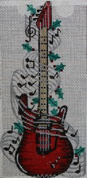 Electric Guitar w/Musical Notes 