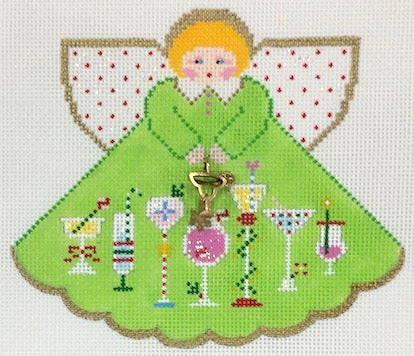 Christmas Cocktails Angel w/Charm