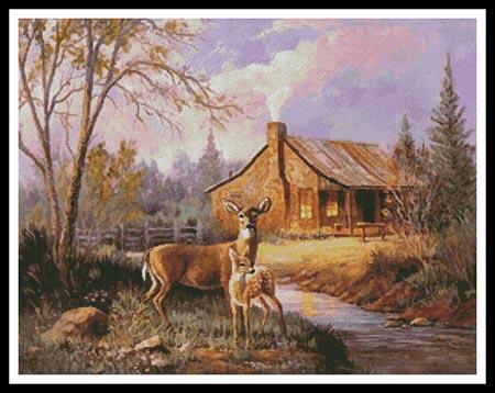 Deer Near The Cabin  (Marianne Caroselli)