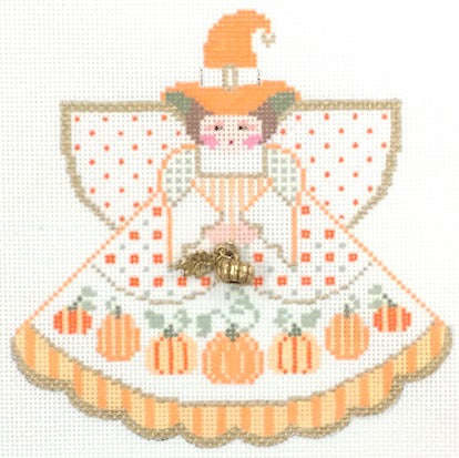 Pumpkin Witch Angel w/Charm