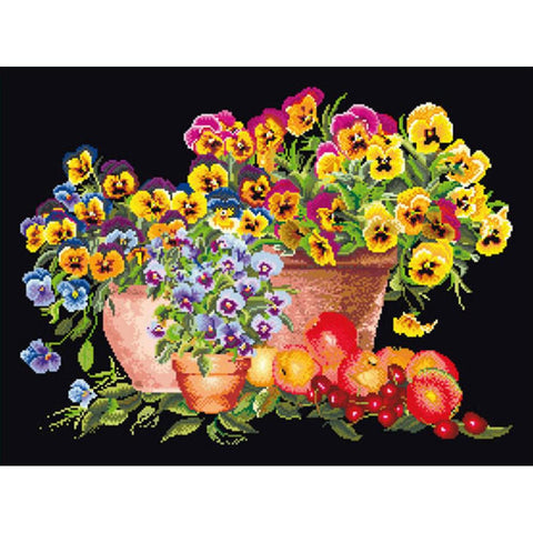 Pansies, Pansies, Pansies - On Black