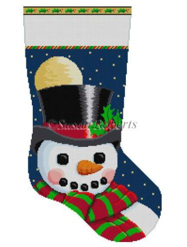 Frosty Snowman Face w/Moon