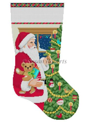 Santa and Ornament Tree Stocking