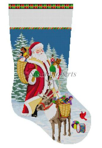 Santa/Reindeer/Baskets of Toys Stocking