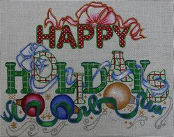 Happy Holidays w/Pink and Blue Ribbon