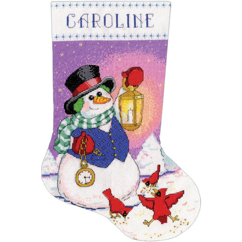 Snowman With Lantern Stocking