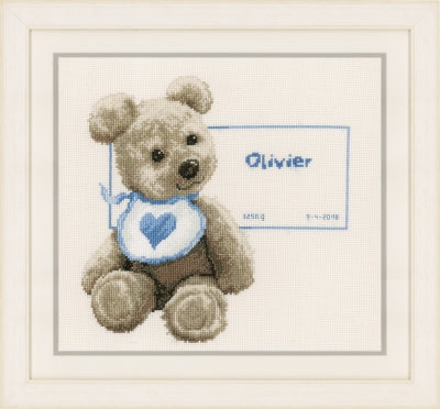 Bear With Bib - Birth Announcement