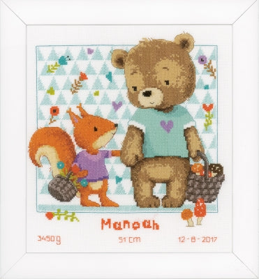 Bear and Squirrel - Birth Announcement