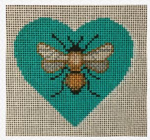 Heart - Bee/Turquoise