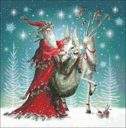 Forest Santa And Reindeer