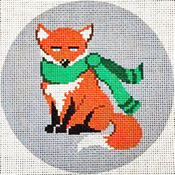 Sitting Fox w/Green Scarf