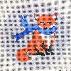Sitting Fox w/Blue Scarf
