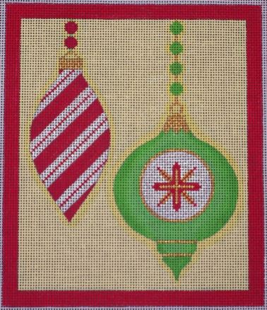Merry and Bright - 2 Ornaments Candy Stripe