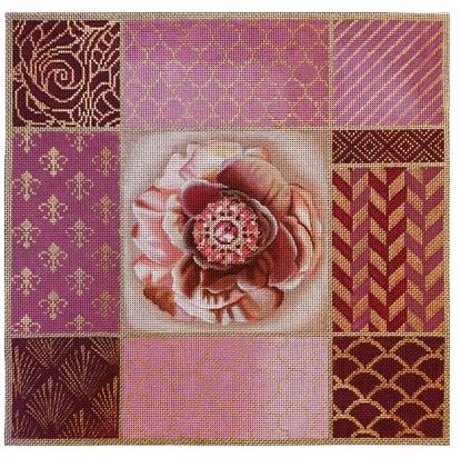 Mauve Rose and Gold Collage