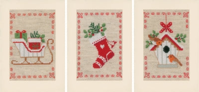 Christmas Motif Greeting Card Set of 3