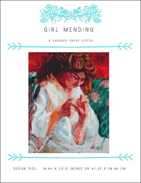 Girl Mending