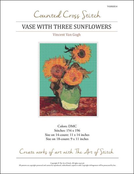 Vase with Three Sunflowers