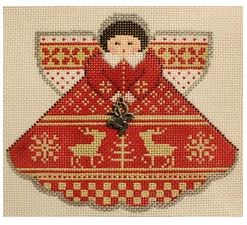 Red Christmas Sampler Angel