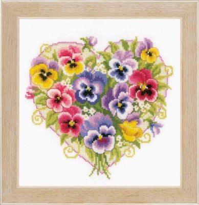 Pansies in Heart Shape