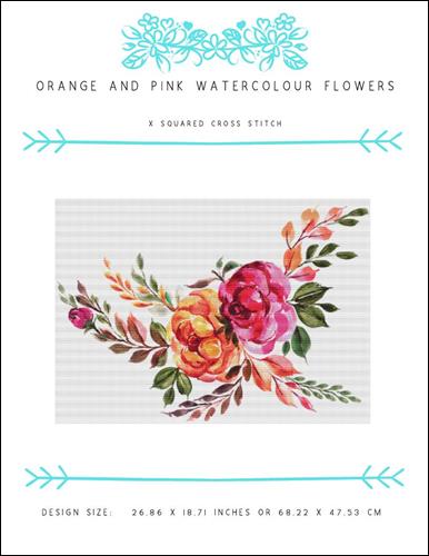 Orange and Pink Watercolour Flowers