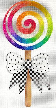 Rainbow Swirl Lollipop w/Bow